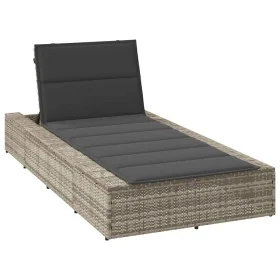 Tumbona con cojín flotante ratán sintético gris by , Loungers - Ref: Foro24-4104207, Price: 245,79 €, Discount: %