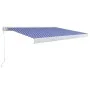 Blau-weiße manuelle Rollenmarkise 350x250 cm von vidaXL, Markisen - Ref: Foro24-3052671, Preis: 791,26 €, Rabatt: %