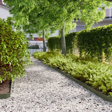Bordes césped 10 uds acero laminado frío verde oliva 10x103 cm de , Ribetes y bordes para jardín - Ref: Foro24-860133, Precio...