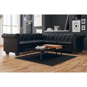 Sofá de esquina Chesterfield 5 plazas cuero artificial negro von , Sofas - Ref: Foro24-243614, Preis: 942,26 €, Rabatt: %