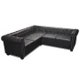 Sofá de esquina Chesterfield 5 plazas cuero artificial negro by , Sofas - Ref: Foro24-243614, Price: 942,26 €, Discount: %