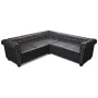 Sofá de esquina Chesterfield 5 plazas cuero artificial negro by , Sofas - Ref: Foro24-243614, Price: 942,26 €, Discount: %