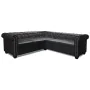 Sofá de esquina Chesterfield 5 plazas cuero artificial negro by , Sofas - Ref: Foro24-243614, Price: 942,26 €, Discount: %