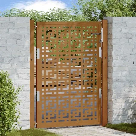 Puerta de jardín diseño en cruz de acero desgastado 105x130 cm de , Puertas de jardín - Ref: Foro24-4101005, Precio: 207,26 €...