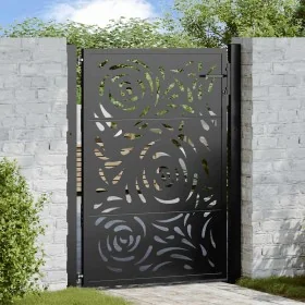 Puerta de jardín diseño llama acero negro 105x130 cm von , Gartentore - Ref: Foro24-4100990, Preis: 208,07 €, Rabatt: %