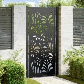 Puerta de jardín diseño ondulado de acero negro 105x205 cm von , Gartentore - Ref: Foro24-4100973, Preis: 271,81 €, Rabatt: %