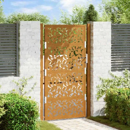 Puerta de jardín diseño de hojas de acero desgastado 105x180 cm von , Gartentore - Ref: Foro24-4100967, Preis: 254,63 €, Raba...