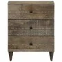 Mesita de noche madera maciza de mango gris claro 50x33x60 cm de , Mesitas de noche - Ref: Foro24-4017801, Precio: 110,75 €, ...