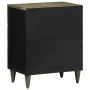 Mesita de noche madera maciza de mango gris claro 50x33x60 cm de , Mesitas de noche - Ref: Foro24-4017801, Precio: 110,75 €, ...