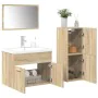 Juego de muebles de baño 4 pzas contrachapada roble Sonoma de , Muebles de baño - Ref: Foro24-3325027, Precio: 231,58 €, Desc...