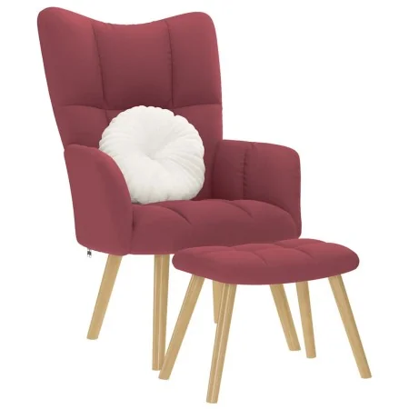 Sillón de relax con taburete tela rojo tinto by , Armchairs - Ref: Foro24-4016781, Price: 125,54 €, Discount: %