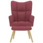 Sillón de relax con taburete tela rojo tinto by , Armchairs - Ref: Foro24-4016781, Price: 125,54 €, Discount: %