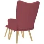 Sillón de relax con taburete tela rojo tinto by , Armchairs - Ref: Foro24-4016781, Price: 125,54 €, Discount: %