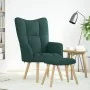 Sillón de relax con taburete tela verde oscuro by , Armchairs - Ref: Foro24-4016783, Price: 139,14 €, Discount: %