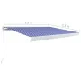 Blau-weiße manuelle Rollenmarkise 350x250 cm von vidaXL, Markisen - Ref: Foro24-3052671, Preis: 791,26 €, Rabatt: %