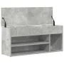 Banco zapatero madera de ingeniería gris hormigón 102x30,5x45cm de , Zapateros y organizadores de calzado - Ref: Foro24-85913...