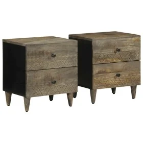 Mesitas noche 2 uds madera maciza mango gris claro 40x33x46 cm von , Nachttische - Ref: Foro24-4017791, Preis: 126,22 €, Raba...