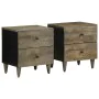 Mesitas noche 2 uds madera maciza mango gris claro 40x33x46 cm by , Nightstands - Ref: Foro24-4017791, Price: 126,22 €, Disco...