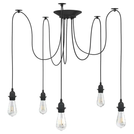Lámpara colgante con 5 portalámparas E27 metal negro by , Lamps - Ref: Foro24-4103454, Price: 35,51 €, Discount: %