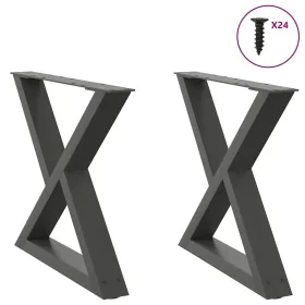 Patas para mesa de centro 2 uds acero antracita 60x(42-43,3) cm by , Table legs - Ref: Foro24-4012710, Price: 82,95 €, Discou...