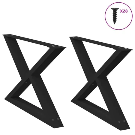 Patas para mesa de centro 2 uds acero negro 70x(42-43,3) cm by , Table legs - Ref: Foro24-4012712, Price: 79,61 €, Discount: %