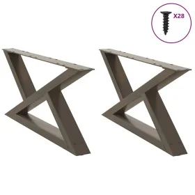 Patas para mesa centro 2 uds acero natural 70x(30-31,3)cm acero by , Table legs - Ref: Foro24-4012695, Price: 78,64 €, Discou...