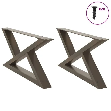 Patas para mesa centro 2 uds acero natural 70x(30-31,3)cm acero von , Tischbeine - Ref: Foro24-4012695, Preis: 78,64 €, Rabat...