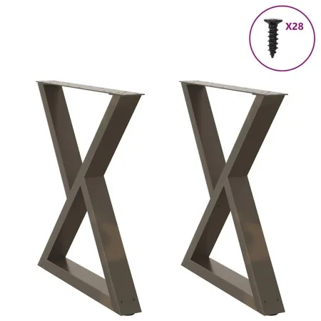 Patas para mesa de comedor 2 uds acero natural 80x(72-73,3) cm von , Tischbeine - Ref: Foro24-4012731, Preis: 120,13 €, Rabat...