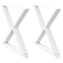 Patas para mesa de comedor 2 uds acero blanco 90x(72-73,3) cm by , Table legs - Ref: Foro24-4012733, Price: 129,77 €, Discoun...