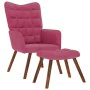 Sillón de relax con reposapiés terciopelo rojo tinto by , Armchairs - Ref: Foro24-4016826, Price: 103,59 €, Discount: %