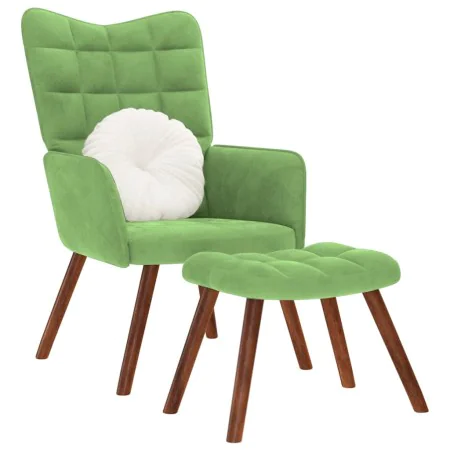 Sillón de relax con reposapiés terciopelo verde claro by , Armchairs - Ref: Foro24-4016824, Price: 134,94 €, Discount: %