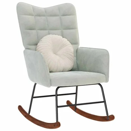 Silla mecedora de terciopelo gris claro by , Rocking chairs - Ref: Foro24-4016832, Price: 115,29 €, Discount: %