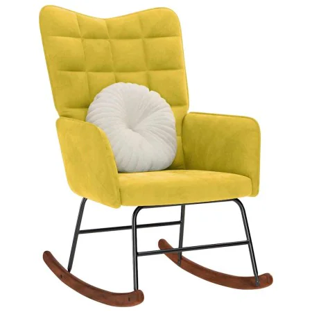 Silla mecedora de terciopelo amarillo by , Rocking chairs - Ref: Foro24-4016839, Price: 107,24 €, Discount: %