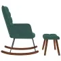 Mecedora con taburete de terciopelo verde oscuro von , Schaukelstühle - Ref: Foro24-4016845, Preis: 139,17 €, Rabatt: %
