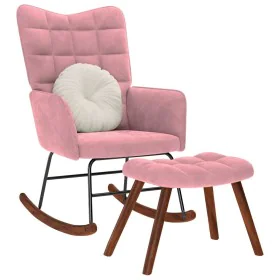 Mecedora con taburete de terciopelo rosa von , Schaukelstühle - Ref: Foro24-4016847, Preis: 183,75 €, Rabatt: %