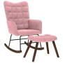 Mecedora con taburete de terciopelo rosa by , Rocking chairs - Ref: Foro24-4016847, Price: 183,75 €, Discount: %