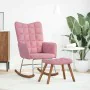 Mecedora con taburete de terciopelo rosa by , Rocking chairs - Ref: Foro24-4016847, Price: 183,75 €, Discount: %