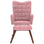 Mecedora con taburete de terciopelo rosa by , Rocking chairs - Ref: Foro24-4016847, Price: 183,75 €, Discount: %