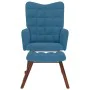 Mecedora con taburete de terciopelo azul by , Rocking chairs - Ref: Foro24-4016853, Price: 140,20 €, Discount: %