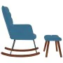 Mecedora con taburete de terciopelo azul by , Rocking chairs - Ref: Foro24-4016853, Price: 140,20 €, Discount: %