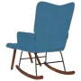 Mecedora con taburete de terciopelo azul by , Rocking chairs - Ref: Foro24-4016853, Price: 140,20 €, Discount: %