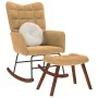 Mecedora con taburete de terciopelo marrón by , Rocking chairs - Ref: Foro24-4016851, Price: 140,20 €, Discount: %