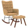 Mecedora con taburete de terciopelo marrón by , Rocking chairs - Ref: Foro24-4016851, Price: 140,20 €, Discount: %