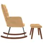 Mecedora con taburete de terciopelo marrón by , Rocking chairs - Ref: Foro24-4016851, Price: 140,20 €, Discount: %