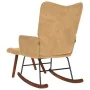 Mecedora con taburete de terciopelo marrón by , Rocking chairs - Ref: Foro24-4016851, Price: 140,20 €, Discount: %