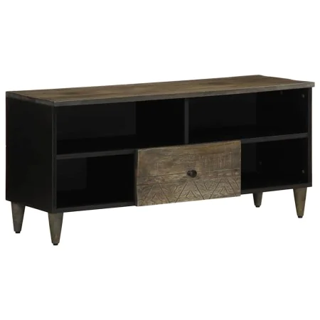 Mueble de TV madera maciza de mango negro 100x33x46 cm by , TV Furniture - Ref: Foro24-4017808, Price: 97,84 €, Discount: %