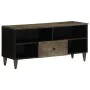 Mueble de TV madera maciza de mango negro 100x33x46 cm by , TV Furniture - Ref: Foro24-4017808, Price: 97,84 €, Discount: %