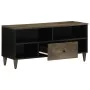 Mueble de TV madera maciza de mango negro 100x33x46 cm by , TV Furniture - Ref: Foro24-4017808, Price: 97,84 €, Discount: %