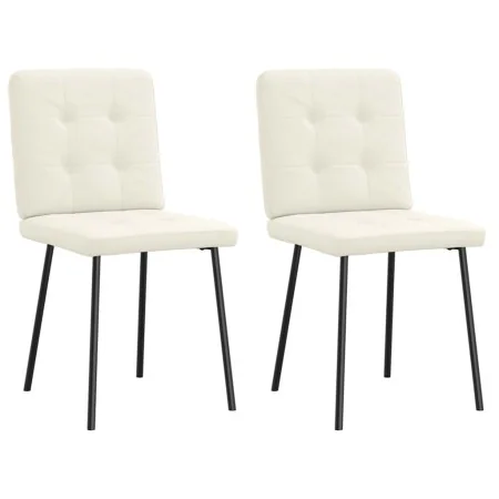 Sillas de comedor 2 unidades terciopelo crema de , Sillas de comedor - Ref: Foro24-4101066, Precio: 102,06 €, Descuento: %