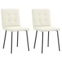 Sillas de comedor 2 unidades terciopelo crema de , Sillas de comedor - Ref: Foro24-4101066, Precio: 102,06 €, Descuento: %